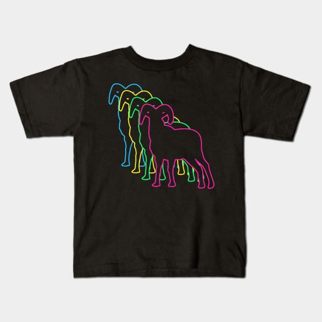 Goat 80s Neon Kids T-Shirt by Nerd_art